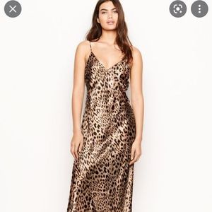 Victoria's Secret Washable SILK midi slip chemise Dress Animal